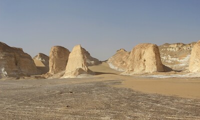Rock formation in the desert of Aqabat valley in Farafra Oasis in Egypt