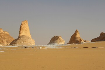 Rock formation in the desert of Aqabat valley in Farafra Oasis in Egypt