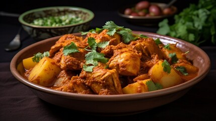 ragrant and spicy Instant Pot chicken vindaloo, with a mix of aromatic spices and potatoes. 