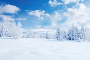 Naklejka premium Winter Wonderland: Beautiful Blue Snowy Background for Christmas