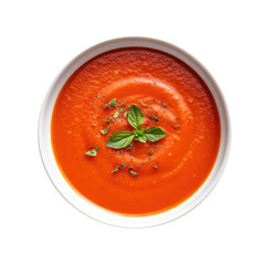 Bowl of Tomato Soup Isolated on a Transparent Background