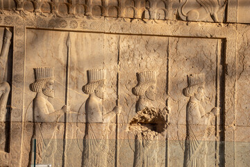 soldiers bas-relief in Persepolis