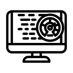 performance optimization software line icon vector. performance optimization software sign. isolated contour symbol black illustration