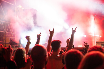 crowd at concert - summer music festival.