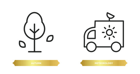 two editable outline icons from weather concept. thin line icons such as autumn, meteorology vector.