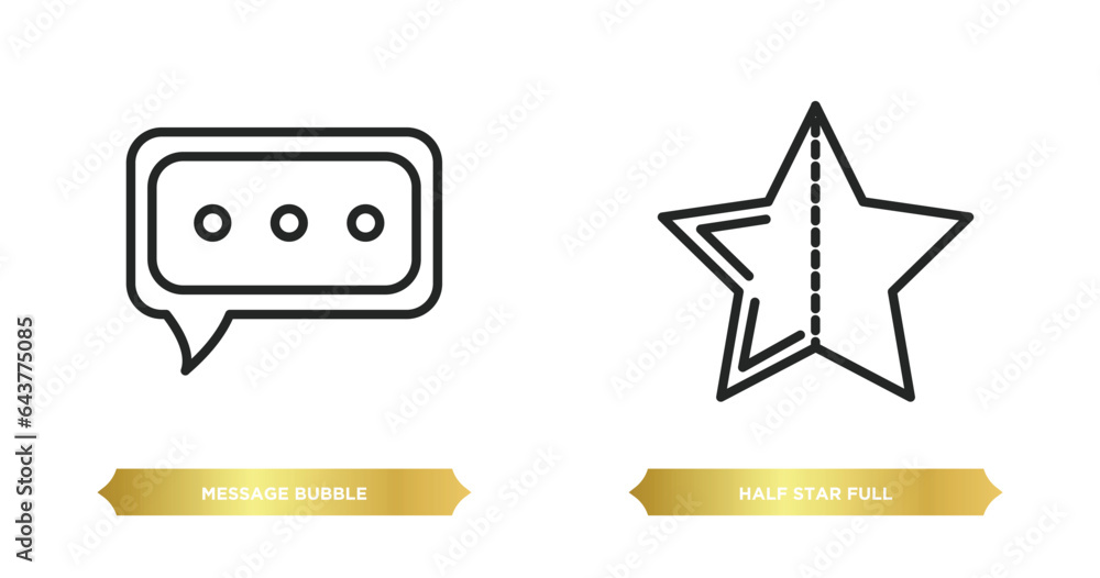 Aufkleber two editable outline icons from ultimate glyphicons concept. thin line icons such as message bubble,