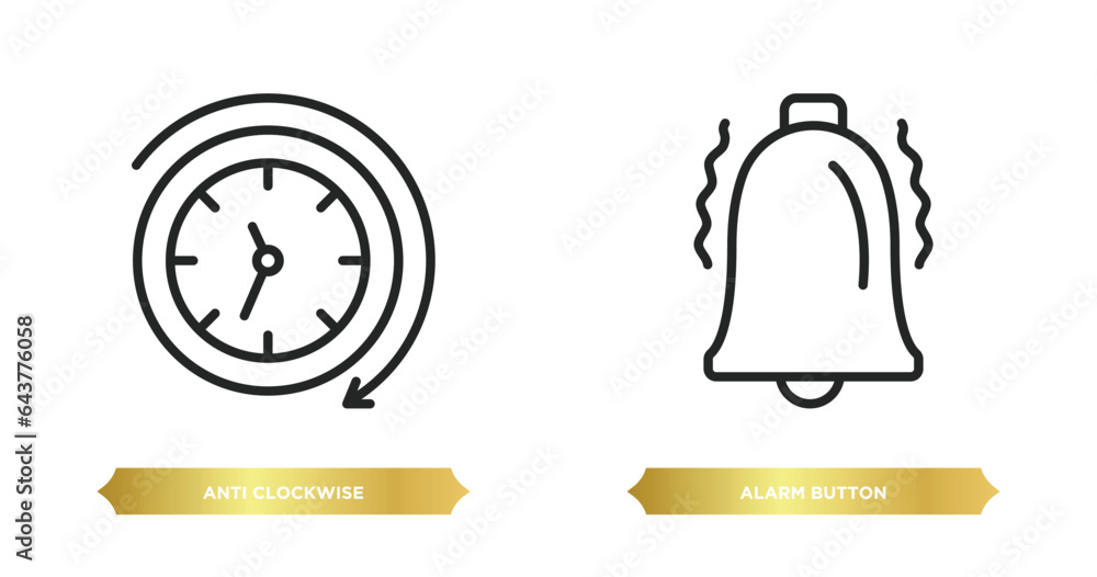 Poster two editable outline icons from user interface concept. thin line icons such as anti clockwise, alar