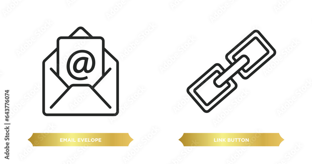 Poster two editable outline icons from user interface concept. thin line icons such as email evelope, link 