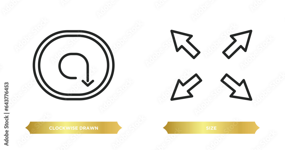 Poster two editable outline icons from user interface concept. thin line icons such as clockwise drawn arro