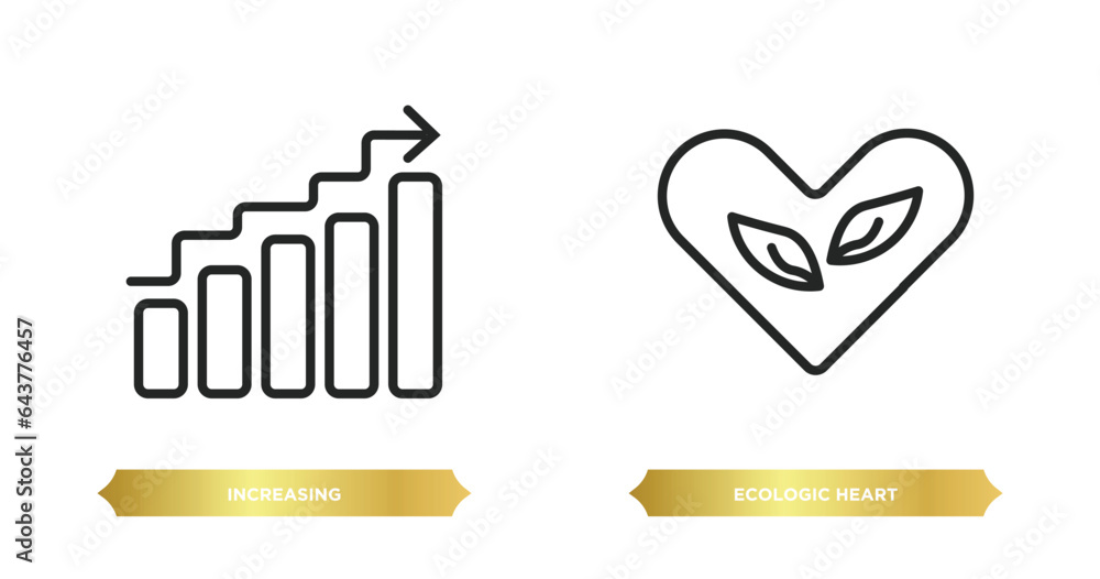Poster two editable outline icons from user interface concept. thin line icons such as increasing, ecologic