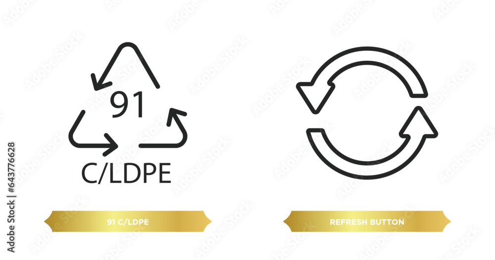 Poster two editable outline icons from user interface concept. thin line icons such as 91 c/ldpe, refresh b
