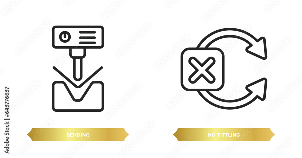 Poster two editable outline icons from user interface concept. thin line icons such as bending, no tittling