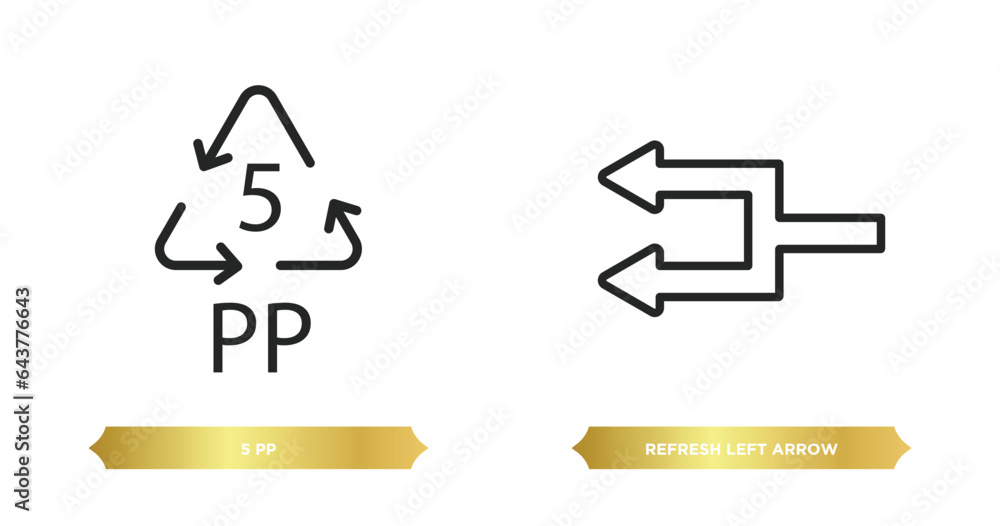 Poster two editable outline icons from user interface concept. thin line icons such as 5 pp, refresh left a