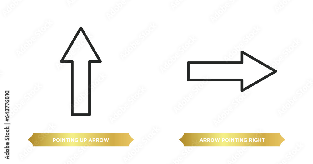 Poster two editable outline icons from user interface concept. thin line icons such as pointing up arrow, a