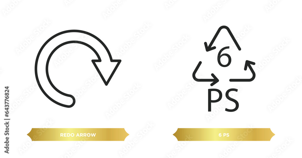 Poster two editable outline icons from user interface concept. thin line icons such as redo arrow, 6 ps vec