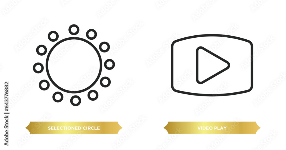 Poster two editable outline icons from user interface concept. thin line icons such as selectioned circle, 