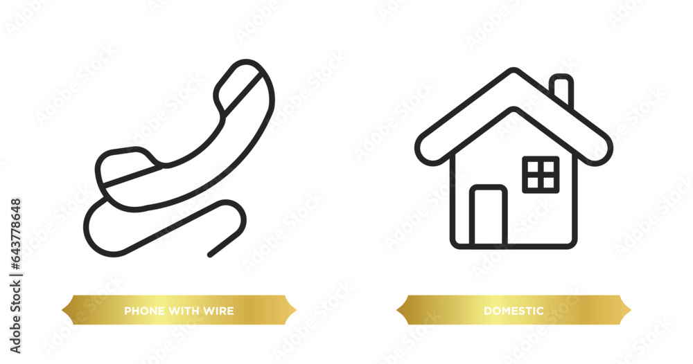 Aufkleber two editable outline icons from technology collection. concept. thin line icons such as phone with w