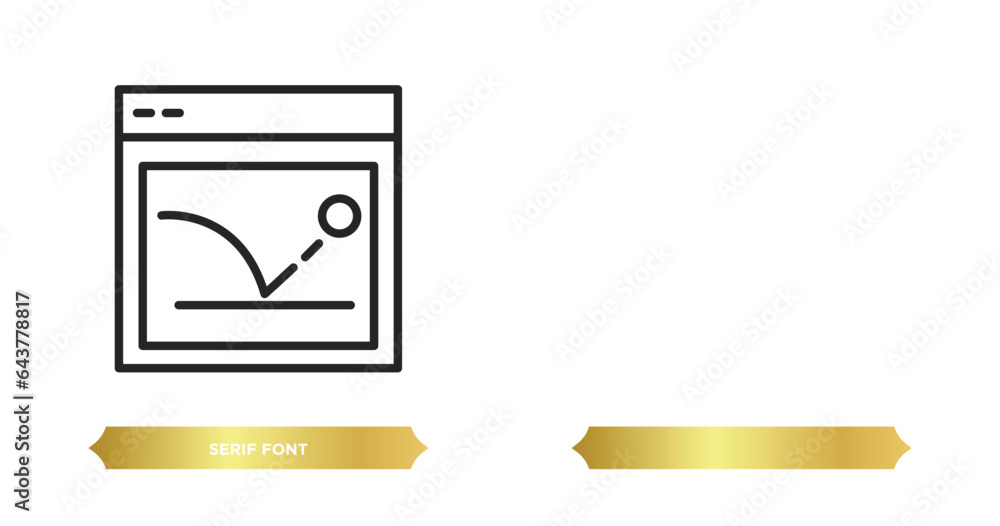Poster two editable outline icons from technology concept. thin line icons such as serif font, bounce rate 