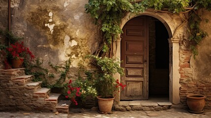 Fototapeta na wymiar Ancient Tuscan rustic door