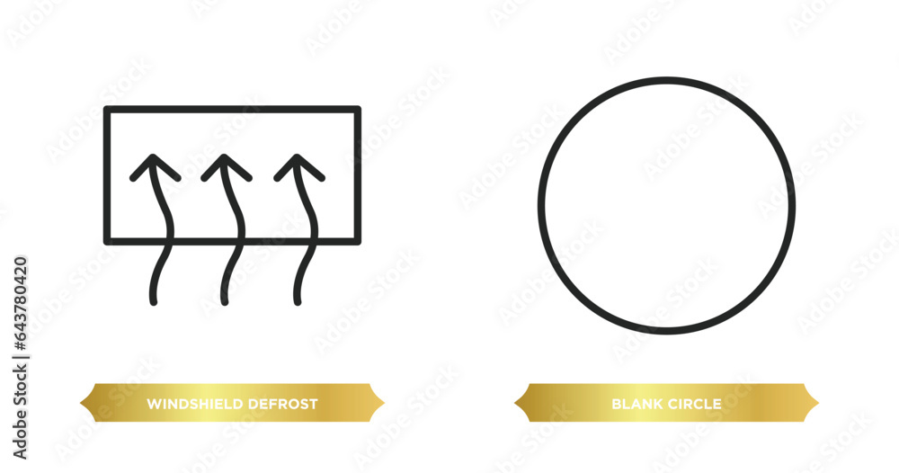 Aufkleber two editable outline icons from shapes concept. thin line icons such as windshield defrost, blank ci