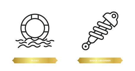 two editable outline icons from security concept. thin line icons such as float, shock absorber vector.