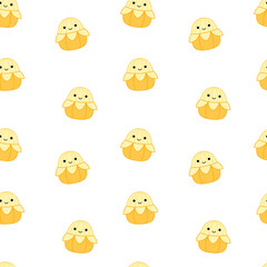 Banana seamless pattern. Squishmallow. Banana. Kawaii, Vector