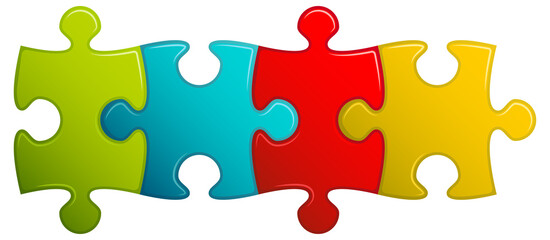 colorful puzzle pieces horizontal line