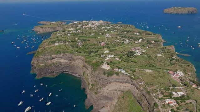 Ventotene Island by aerial drone shot