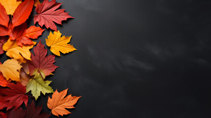 Naklejka na ściany i meble autumn leaves on the ground, IA generativa