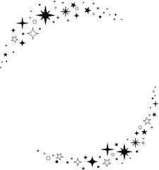 Celestial stars frame. Sparkles magic starry frame. © Nastia
