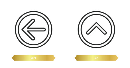 two editable outline icons from interface concept. thin line icons such as left, up vector.