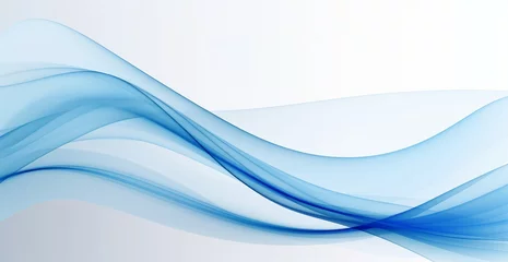 Küchenrückwand glas motiv A vibrant blue smoke wave against a crisp white backdrop © Piotr