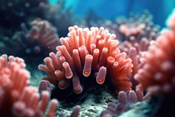 Foto op Aluminium macro shot of individual coral polyp during spawning process © Alfazet Chronicles