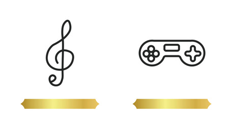 two editable outline icons from concept. thin line icons such as ,