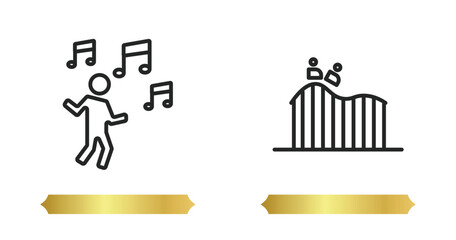 two editable outline icons from concept. thin line icons such as ,