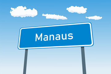Manaus city sign in Brazil