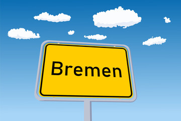 Bremen city sign in Germany
