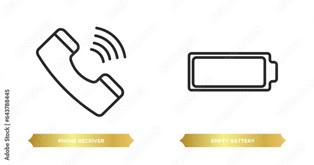 Aufkleber two editable outline icons from electronic stuff fill concept. thin line icons such as phone receive