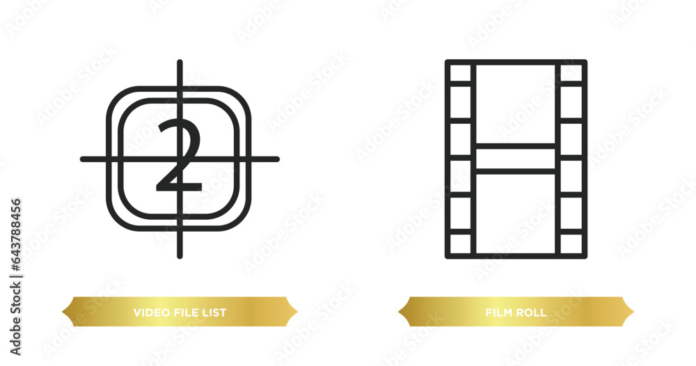 Aufkleber two editable outline icons from electronic stuff fill concept. thin line icons such as video file li
