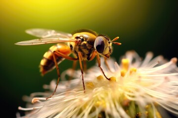 hoverfly sipping nectar from a dandelion