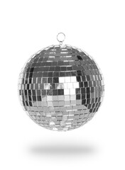 Disco ball close up on a white background