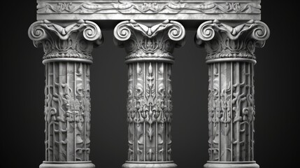 Obraz premium ancient greek vintage columns isolated