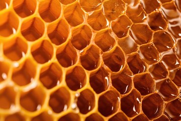 honeycomb pattern close-up with honey glaze