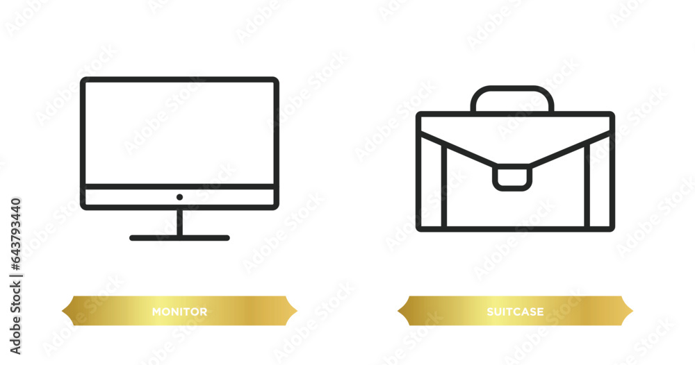 Aufkleber two editable outline icons from blogger and influencer concept. thin line icons such as monitor, sui