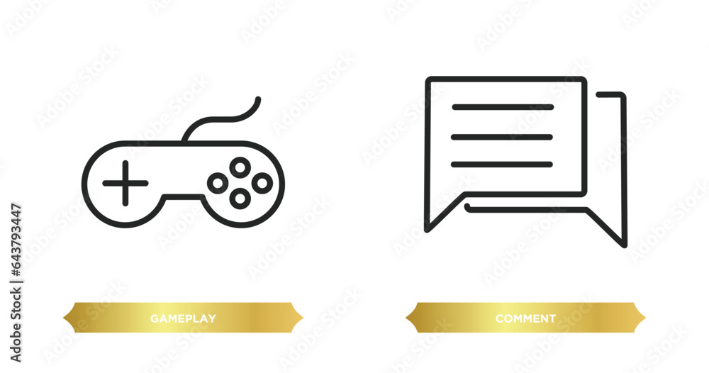 Aufkleber two editable outline icons from blogger and influencer concept. thin line icons such as gameplay, co