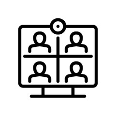 Pictogramme icones et logo conference vision camera travail gras