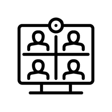 Pictogramme icones et logo conference vision camera travail gras