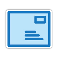 Pictogramme icones et logo courrier mail enveloppe bleu epais gras relief