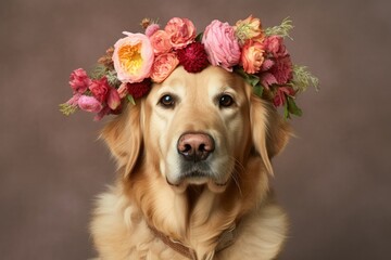 flower crowns for pets: dog or cat wearing a crown