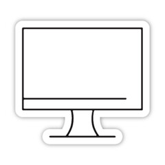 Pictogramme icones et logo ecran ordinateur bureau fin relief